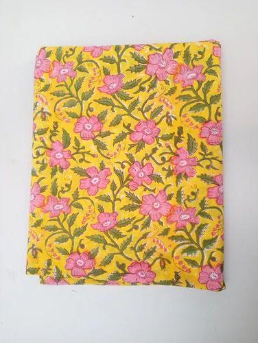 Floral Cotton Hand Block Print Blouse Material