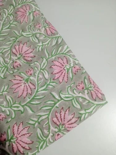 Handblock cambric cotton kurti fabric