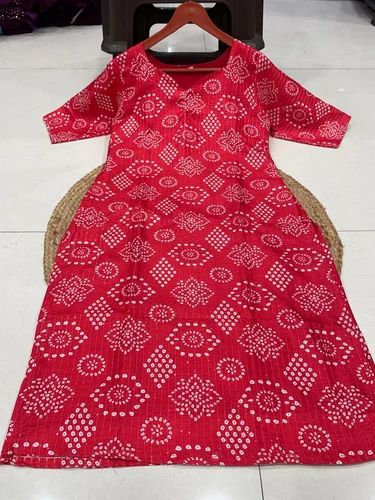 Printed Silk Kurti