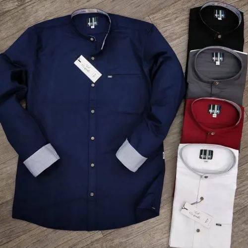 Plain Casual Men Linen Shirt, Full sleeves