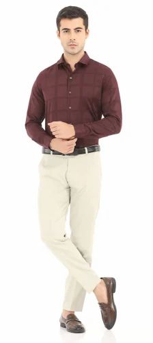 Men's Premium Cotton Satin Checked Partywear Shirt