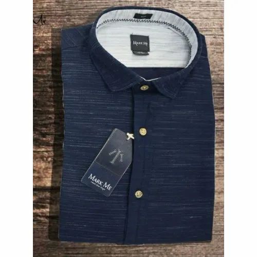 Cotton Men's Formal Plain Shirts, Full or Long Sleeves, Casual Wear