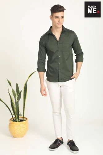 MARKME Premium Cotton Satin Lycra Shirts, Full sleeves, Formal