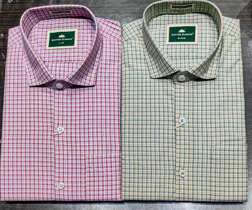 Check Mens Cotton Formal Shirts