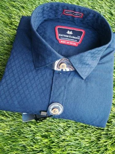 Men Full Sleeve 100%Cotton Dobby Plain Shirt