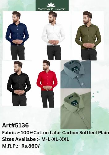 Cotton Poplin Lafar Plain Mens Shirt