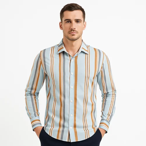 Mens Striped Cotton Shirt