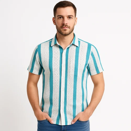 Net men half sleeve shirt