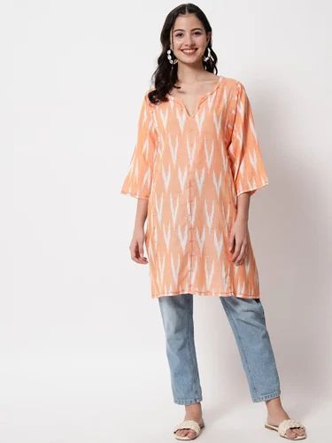 Cotton Ikat Print Kurti