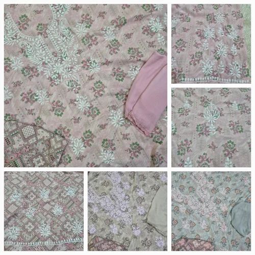 Embroidered Dress Materials, Size: Free Size