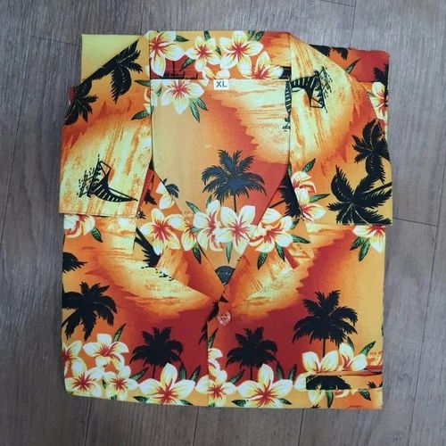 Digital Print Polyester Hawaiian Shirt, Half sleeves