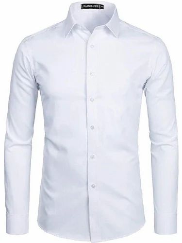 Mens White Shirts, Full Sleeves, Cotton