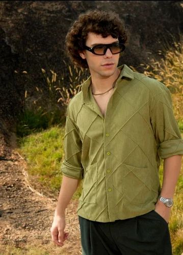 Men Poly Cotton Shirt, Casual