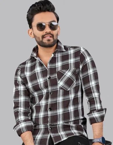 Cotton Checked Mens Winter Shirts