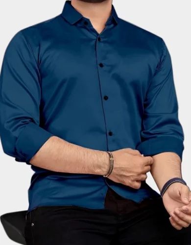 Men Satin Shirt, Casual, Full sleeves