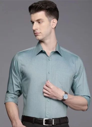 Plain Cotton Mens Jacquard Shirts, Casual Wear