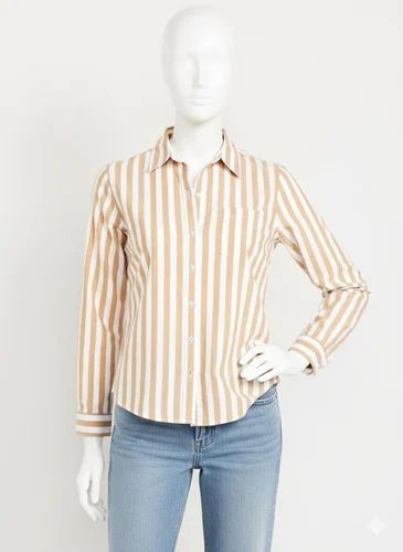 Formal Shirt Classic Sand Stripe Button-Down, Cotton