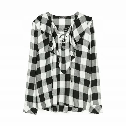Full Sleeve Cotton Surplus Branded Ladies Check Shirt