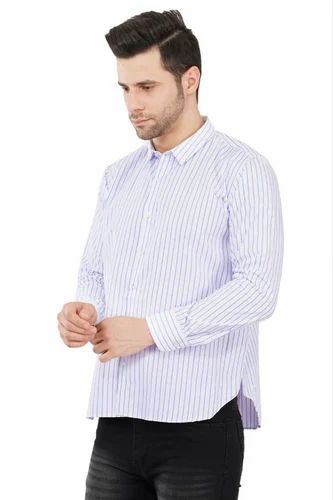 Men Striped Cotton Casual Shirt