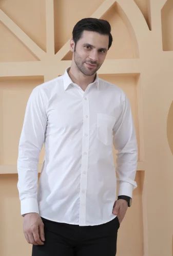 Exalon White Formal Shirt for Men & Women PolyCotton Blend Office Wear and Corporate Attire