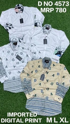 Mens Double Shaded Shirt, Printed, Full Sleeves