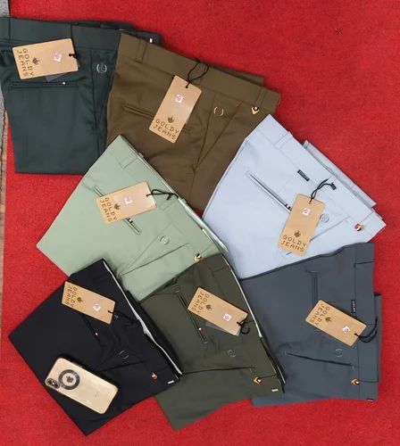 Cotton Men Plain Formal Pants, Regular Fit