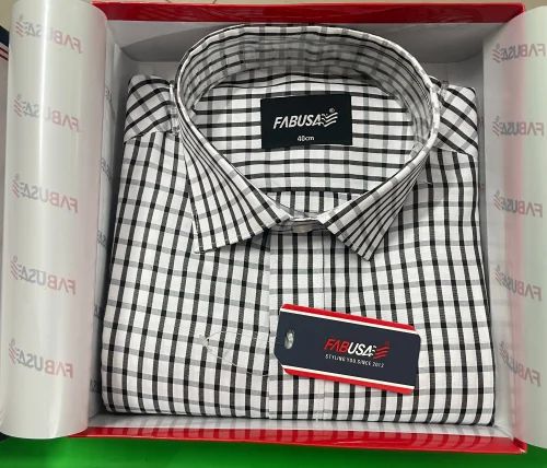 Checks Men Poly Cotton Shirt, Full Sleeves, Formal Wear