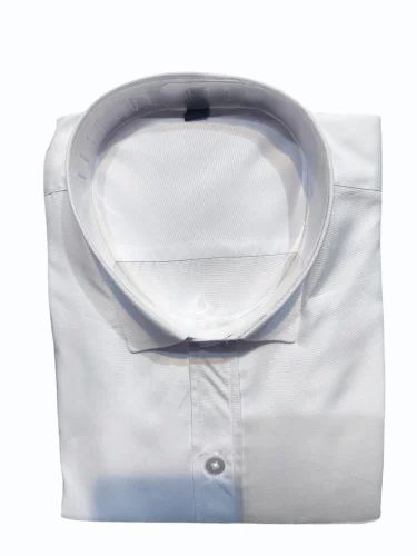 Men White Shirts, Cotton, Plain