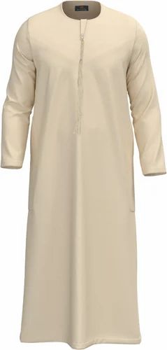 Beige Polyviscose Men Islamic Thobe