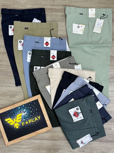 Lycra F Play Men Formal Pant Ankel Fit