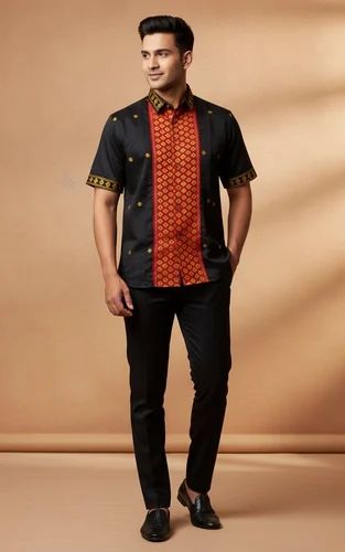 Men Assamese Muga/Pat Silk Shirt