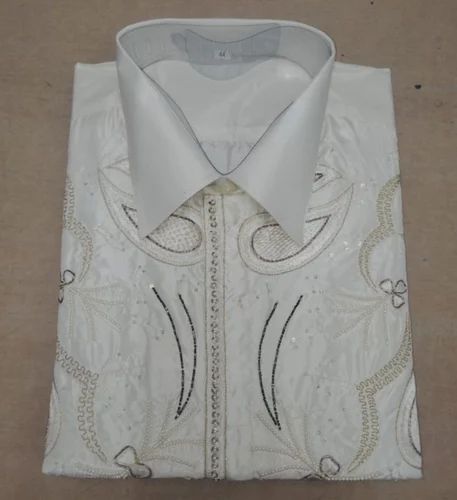 Embroidered Large Silk Mens Shirt