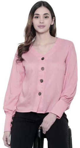 Plain/Solid Girls Rayon Shirts, Full Sleeves