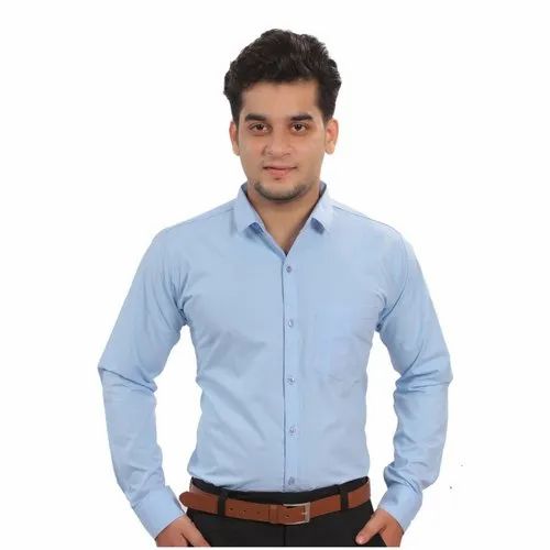Real Cotton Poplin-Twill Airforce Stylish Men's Shirt Plain