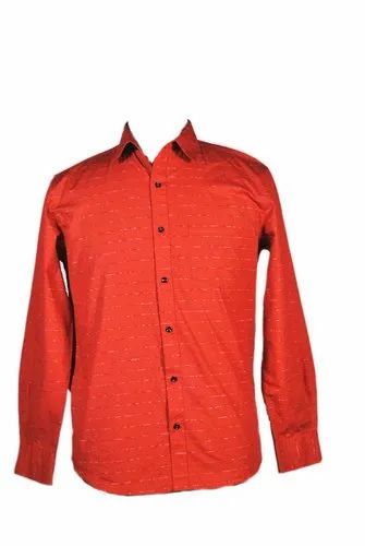 Collar Neck Long Sleeve Mens Jacquard Shirts