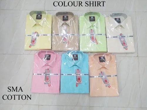 Cotton Color Plain Men Shirt
