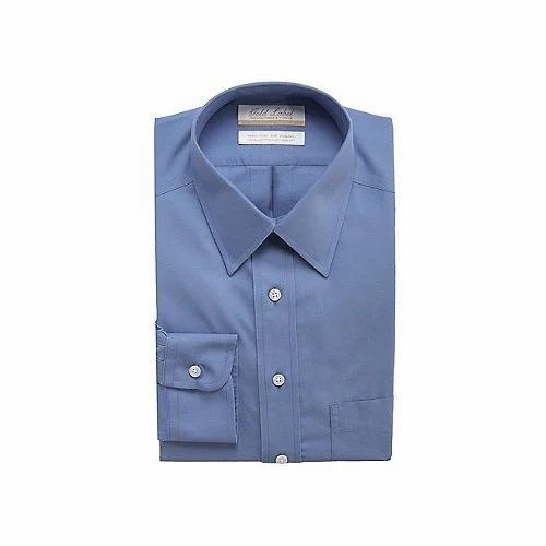 Blue Mens Plain Shirt, Size: Medium