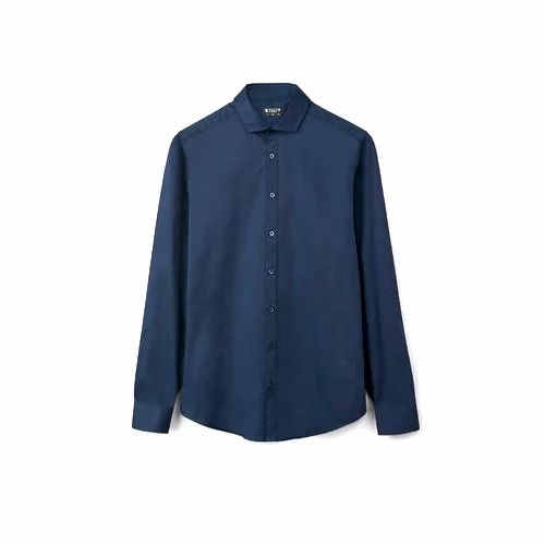 Blue Collar Neck Mens Formal Shirt