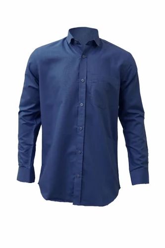 Saasha Garments Blue Pain Formal Shirt For Men