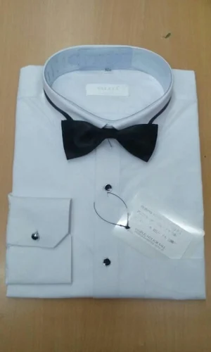 Plain Cotton Men Wing Tip Tuxedo Shirt, Full sleeves