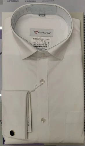 Cotton Cream Tuxedo Shirt, Plain