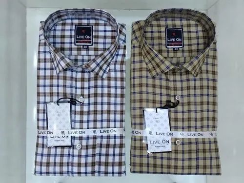 Cotton Designer Cufflinks Shirt, Checks