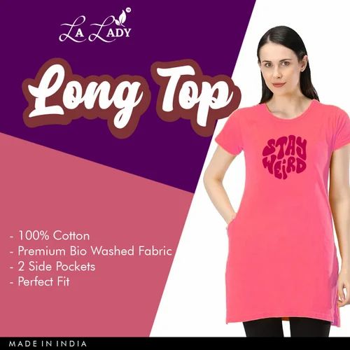 Half Sleeve Girls Long T Shirts, Size: Large