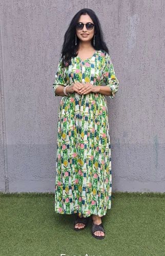 Anarkali Cotton Kurti, Size: XL
