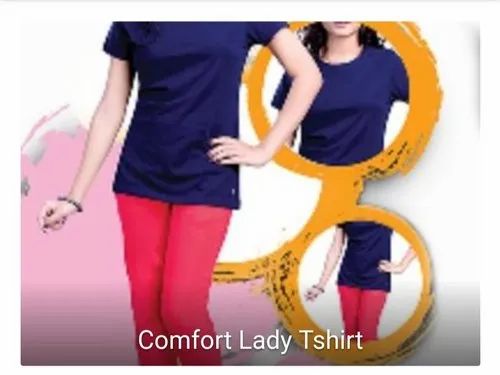 Half Sleeve Comfort Lady Linings T-Shirt, Daily Wear, 180