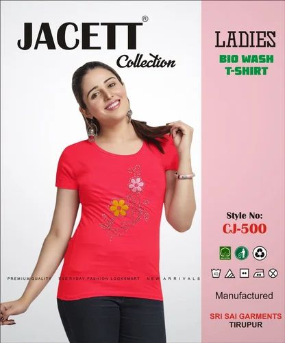 JACETT BRAND Multicolor Ladies Bio Wash T-shirt s/s, Casual Wear