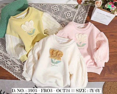 Cotton BABY GIRLS LONG SLEEVE T SHIRT