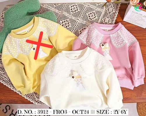 Full Sleeve Casual Wear Girls Fancy T Shirt