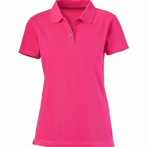 Plain Casual Wear Ladies Polo T Shirt
