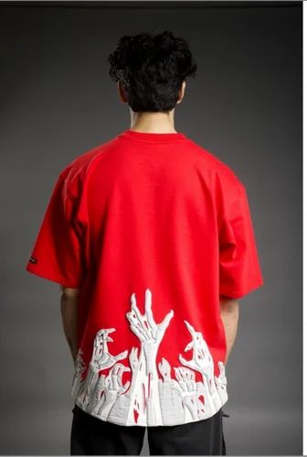 Printed Cotton Long T-Shirt With Round Neck (Relaxed Fit, Knee Length)